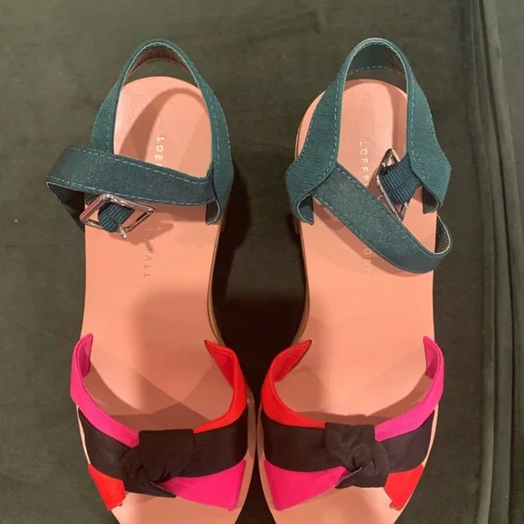 LOEFFLOR RANDALL colorblock platform sandals - Picture 3 of 6